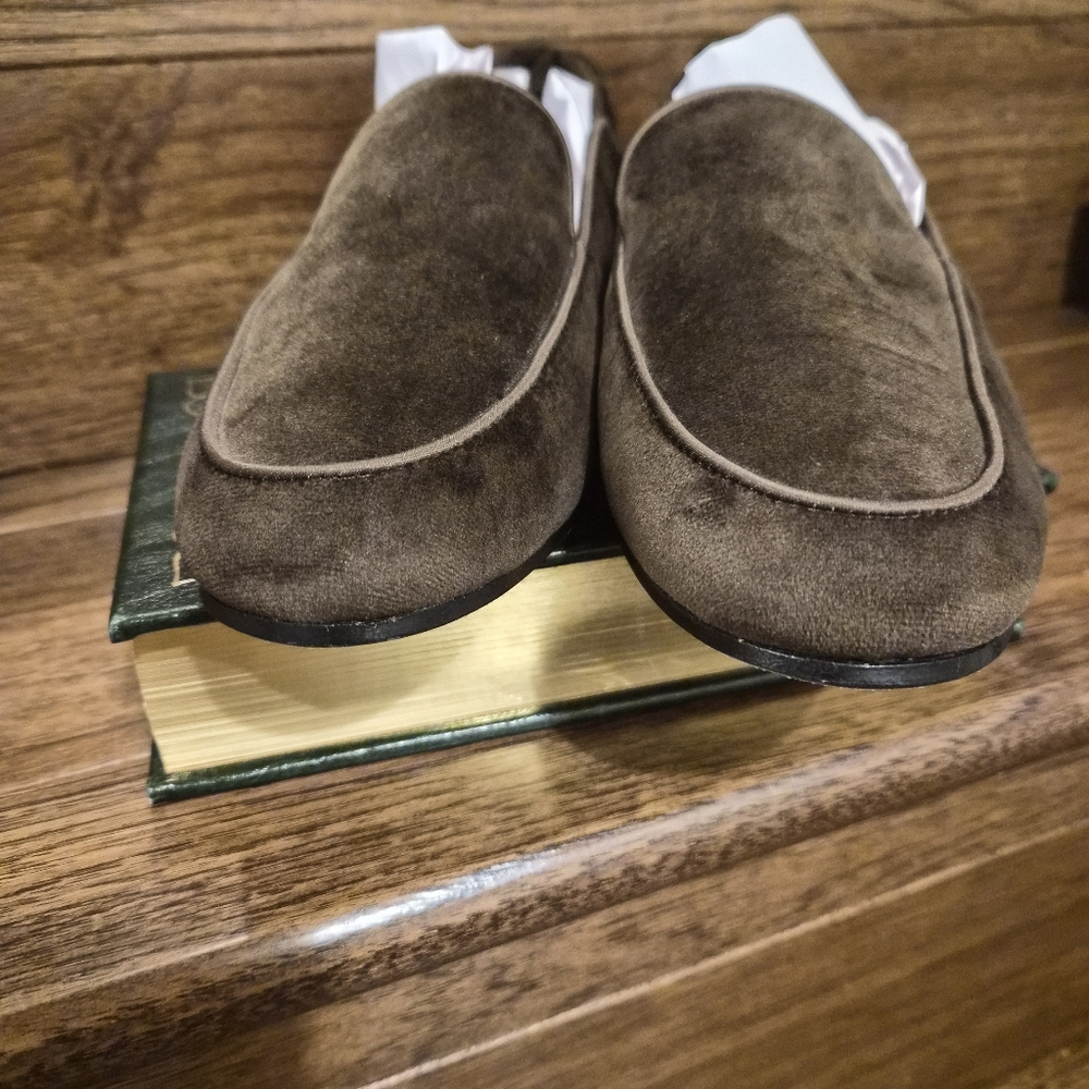 J. Mclaughlin Velvet Brown Loafer Flats Shoes Sz 10 - Picture 3 of 11